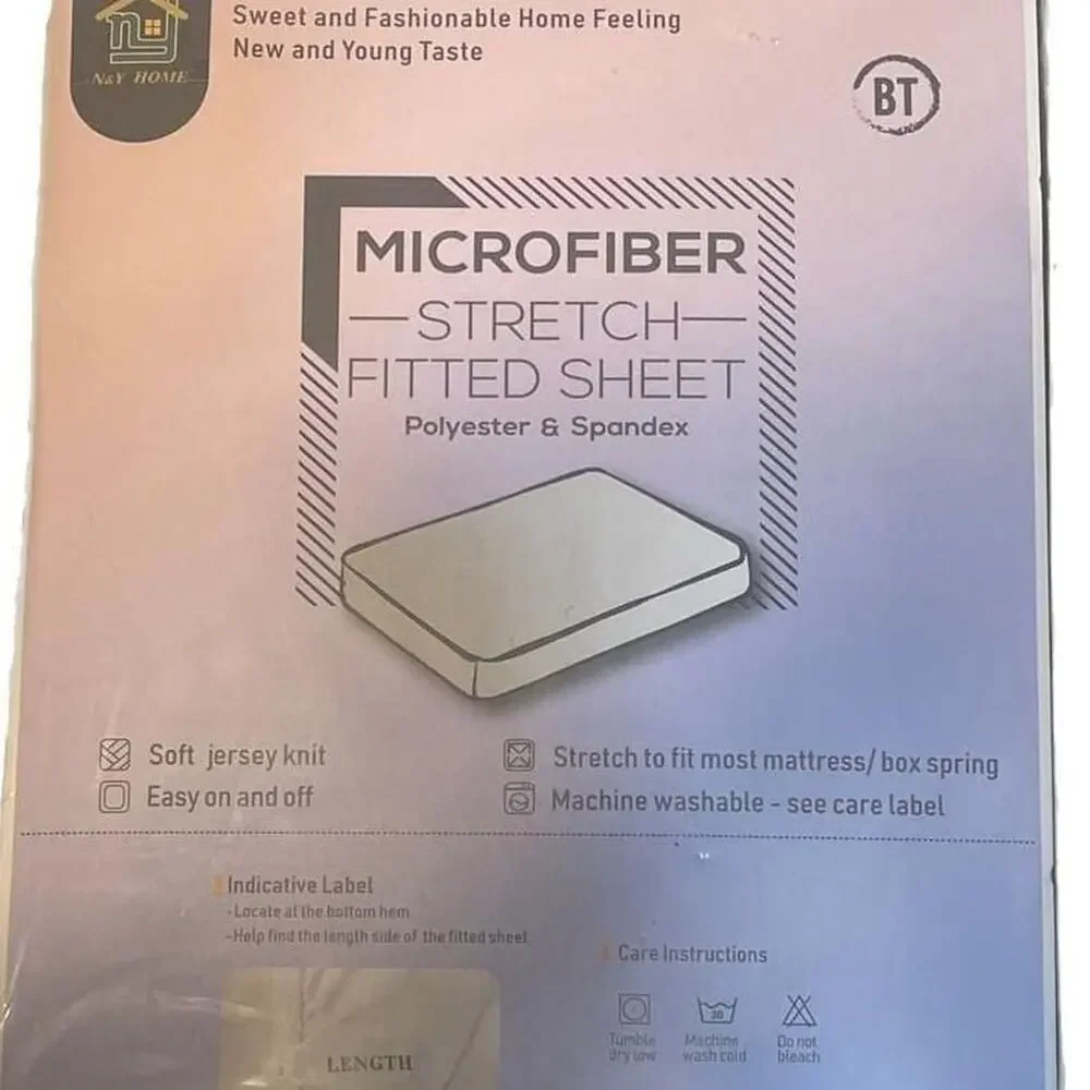 N&Y HOME Microfiber Stretch Fitted Sheet, Black, Cot/Bunk Twin Size